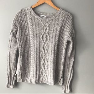 OLD NAVY Cable Knit Crew Neck Long Sleeve Sweater